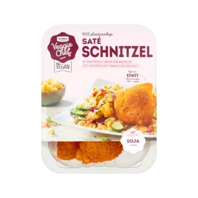 Huismerk Veggie Chef 100% Plantaardige Saté Schnitzel