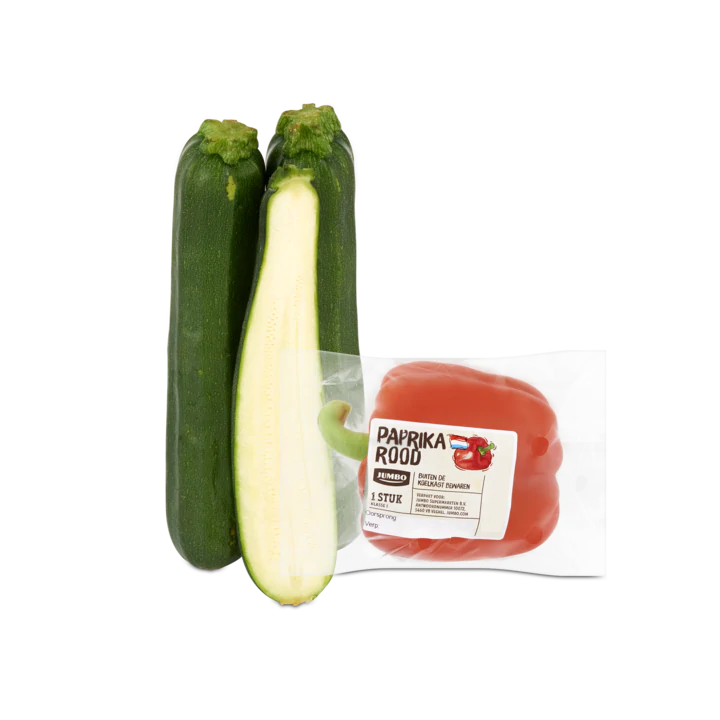 Huismerk Paprika en Courgette