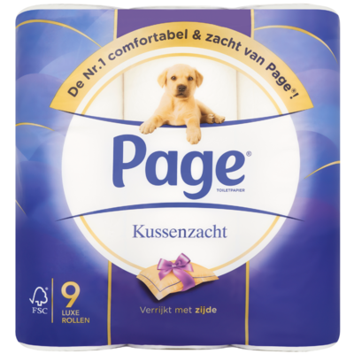 Page Toiletpapier 9 rollen kussenzacht