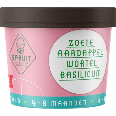 Spruit 4-8mnd: zoete aardappel wortel basilicum