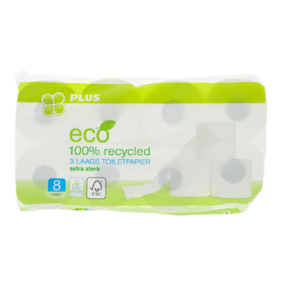 Huismerk Toiletpapier recycled 3-laags