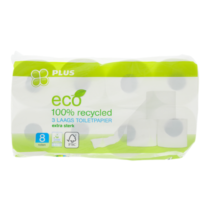 Huismerk Toiletpapier recycled 3-laags