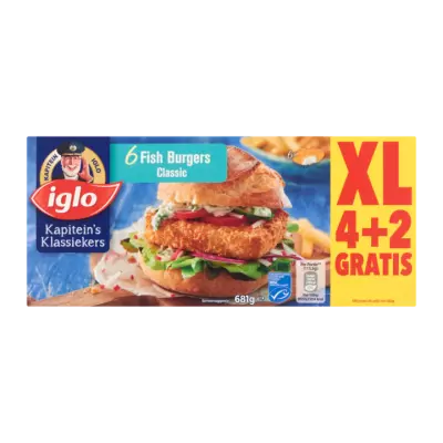 Iglo Fish Burgers Classic 6 Stuks XL
