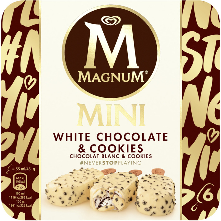 Magnum IJs mini white chocolate & cookies