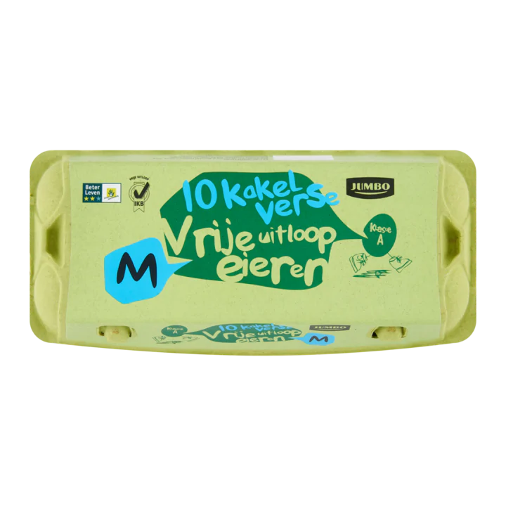 Huismerk 10 Kakelverse Vrije Uitloopeieren M
