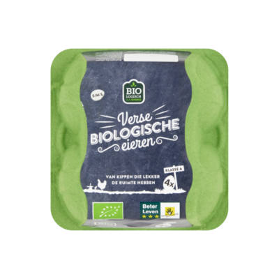 Huismerk 4 Verse Biologische Eieren S/M
