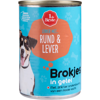 Huismerk Hondenvoer kalf & lever in gelei