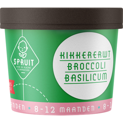 Spruit 8-12mnd: kikkererwt broccoli basilicum