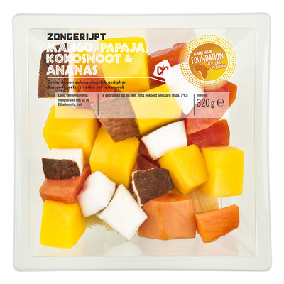Huismerk Zongerijpt Tropische Fruitsalade 320g