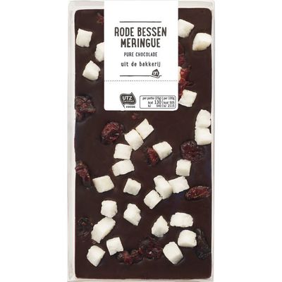 Huismerk Pure chocolade rode bessen meringue