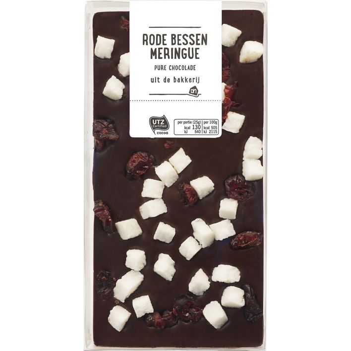 Huismerk Pure chocolade rode bessen meringue