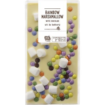 Huismerk Witte chocolade rainbow marshmellow