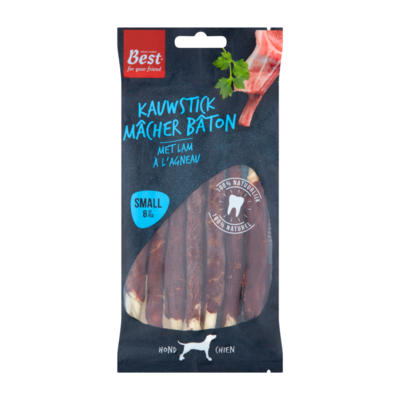Best for Your Friend Kauwstick met Lam Small 8 Stuks