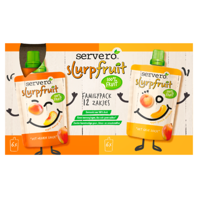 Servero Slurpfruit 100% Fruit Familypack 12 x 90 g