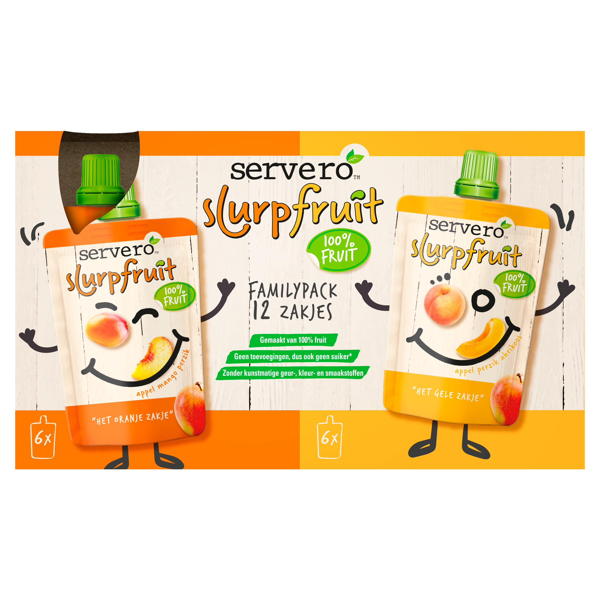Servero Slurpfruit 100% Fruit Familypack 12 x 90 g