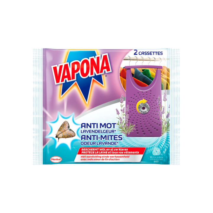 Vapona Anti-Mot Lavendelgeur 2 Cassettes