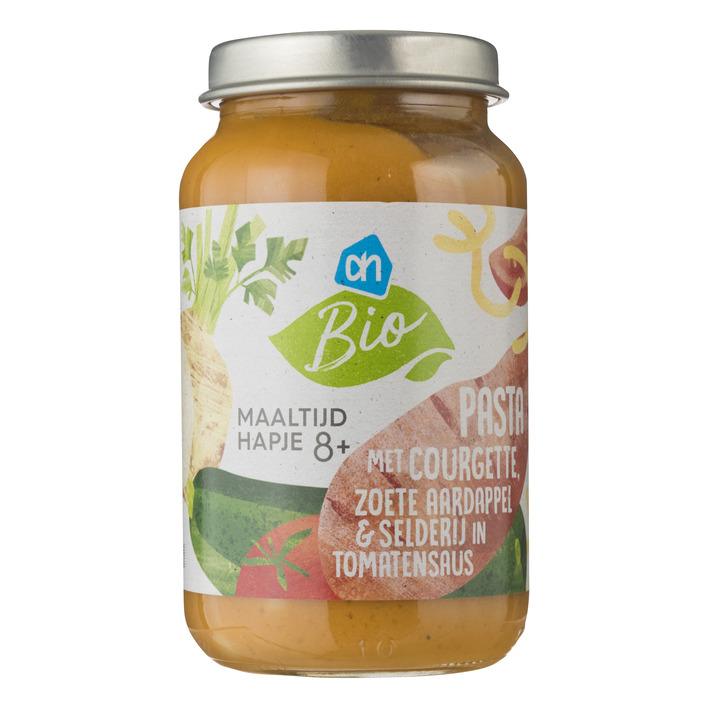 Huismerk Biologisch Pasta courg aard selderij in saus 8m05