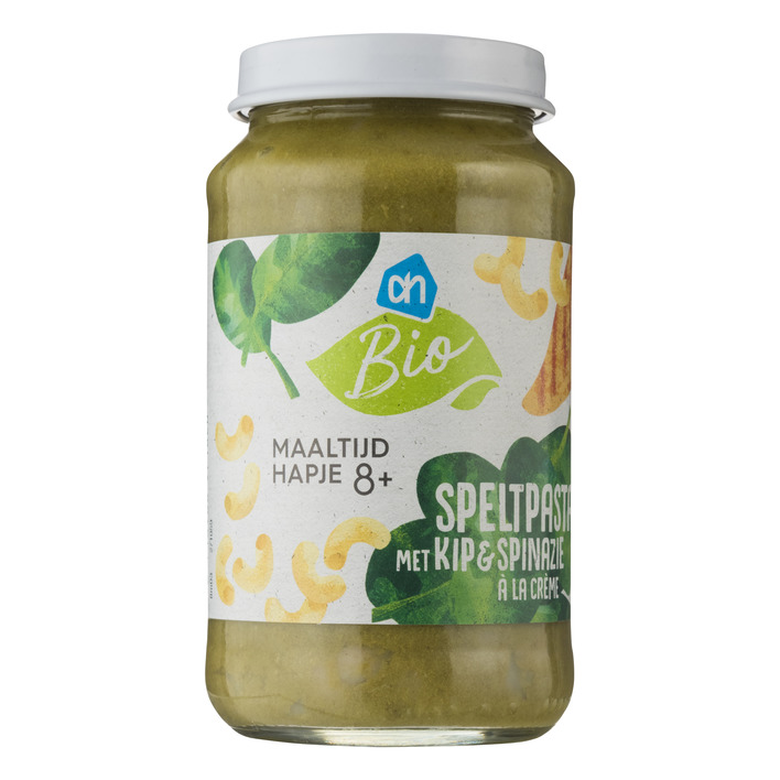 Huismerk Biologisch Speltpasta kip en spinaz a la creme 8m03