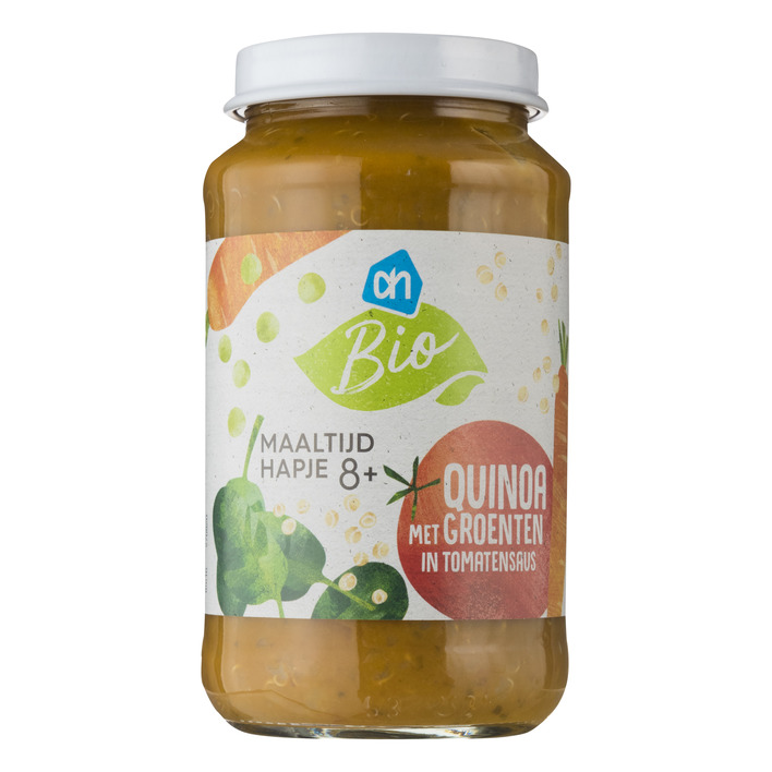 Huismerk Biologisch Quinoa met groenten in tomatensaus 8m10