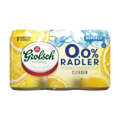 Grolsch 0.0% Radler Citroen Blikken 6 x 33 cl (Gekoeld)