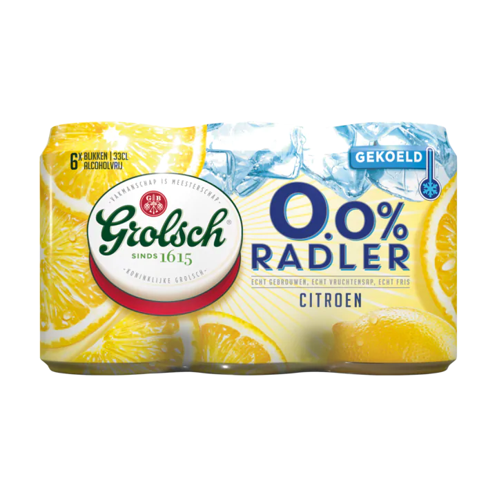Grolsch 0.0% Radler Citroen Blikken 6 x 33 cl (Gekoeld)