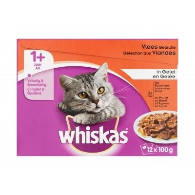 Whiskas Multipak vlees in gelei 1+ 12-pak