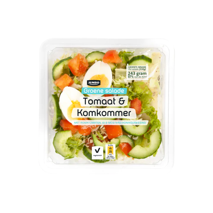 Huismerk Groene Salade Tomaat & Komkommer