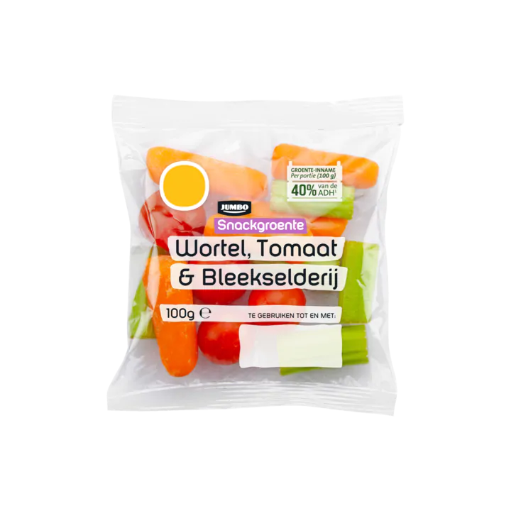 Huismerk Snackgroente Wortel, Tomaat & Bleekselderij