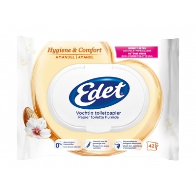 Edet Vochtig toiletpapier amandel