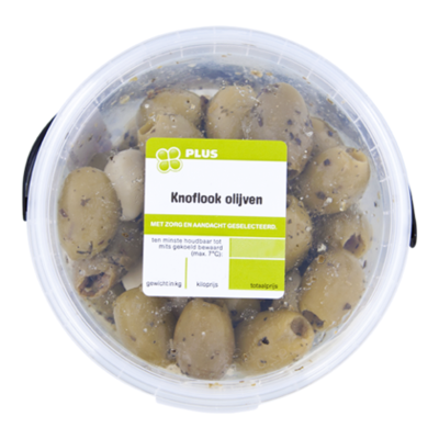 Huismerk Olijven met knoflook