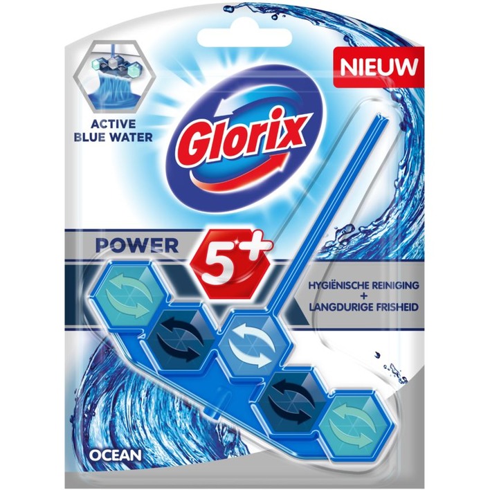 Glorix Wc blok blauw water pink Magnolia