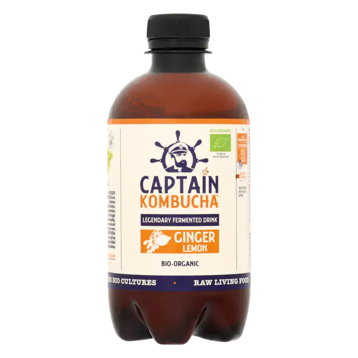 Captain Kombucha Legendary Fermented Drink Ginger Lemon