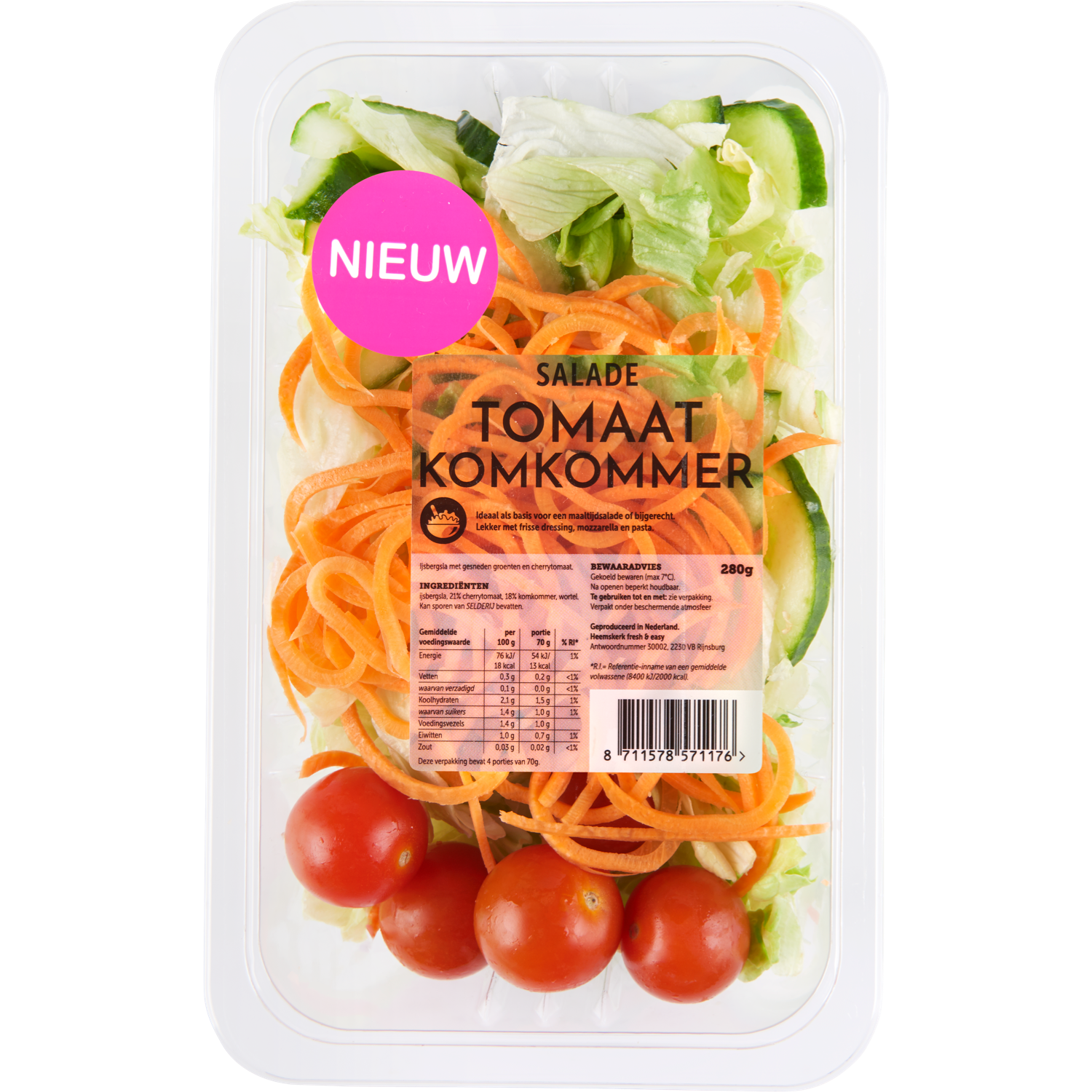 Fresh & easy Salade mix met tomaat-komkommer