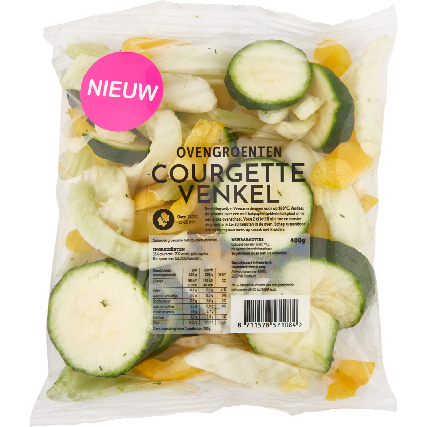 Fresh & easy Ovengroenten courgette-venkel