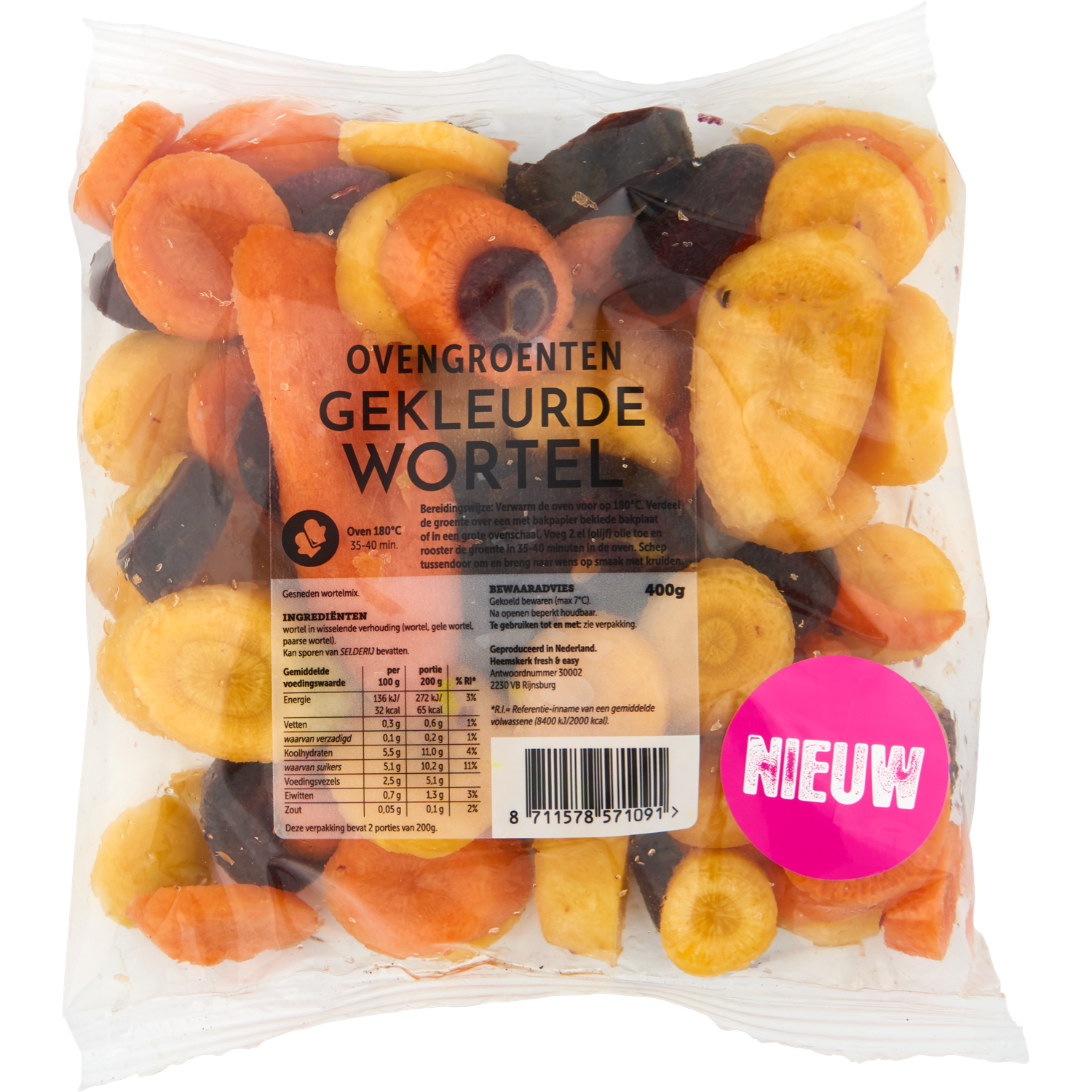 Fresh & easy Ovengroenten gekleurde wortel