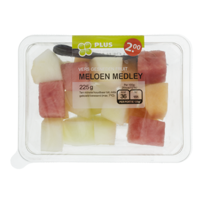 Huismerk Vers gesneden fruit meloen medley