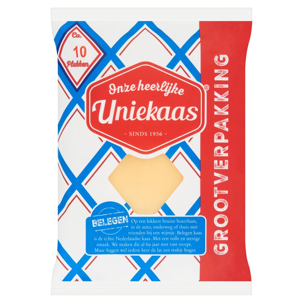 Uniekaas Goudse Kaas 48+ Belegen Grootverpakking 250 g