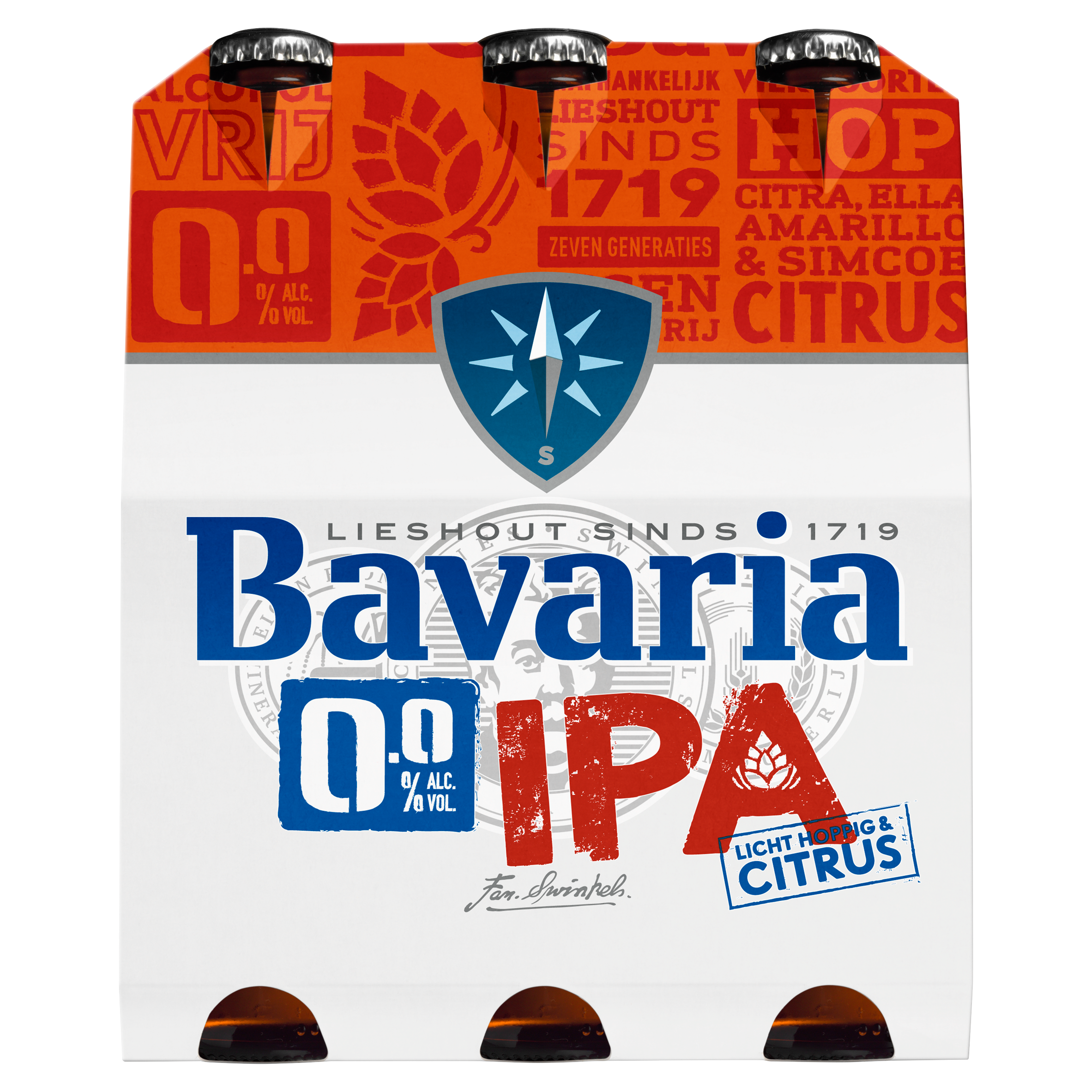 Bavaria 0.0% Alc. IPA Flessen 6 x 30 cl