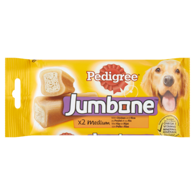 Pedigree Hondensnacks Jumbone Medium Kip & Rijst 2 x 200 g