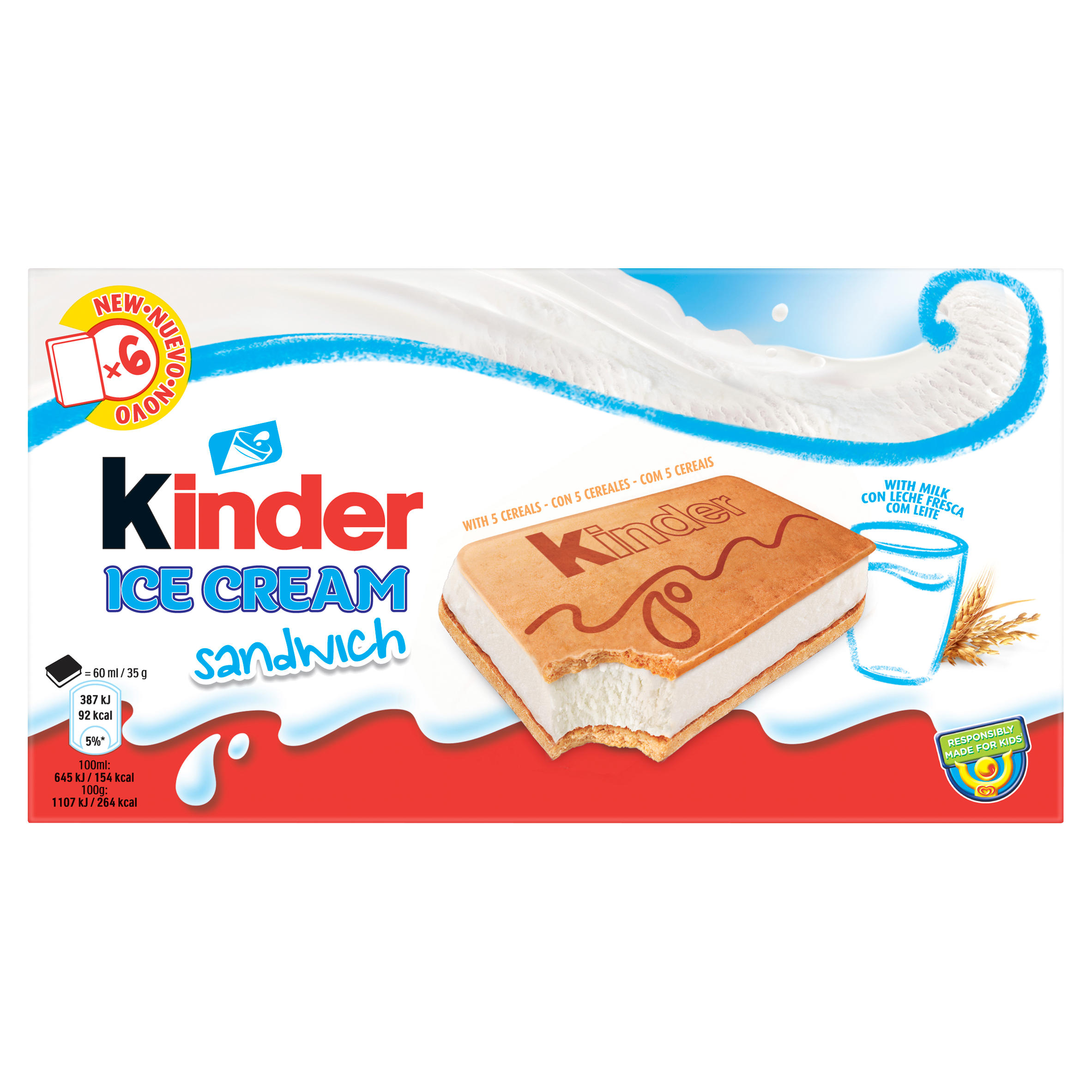 Kinder IJs Sandwich 6 x 60 ml