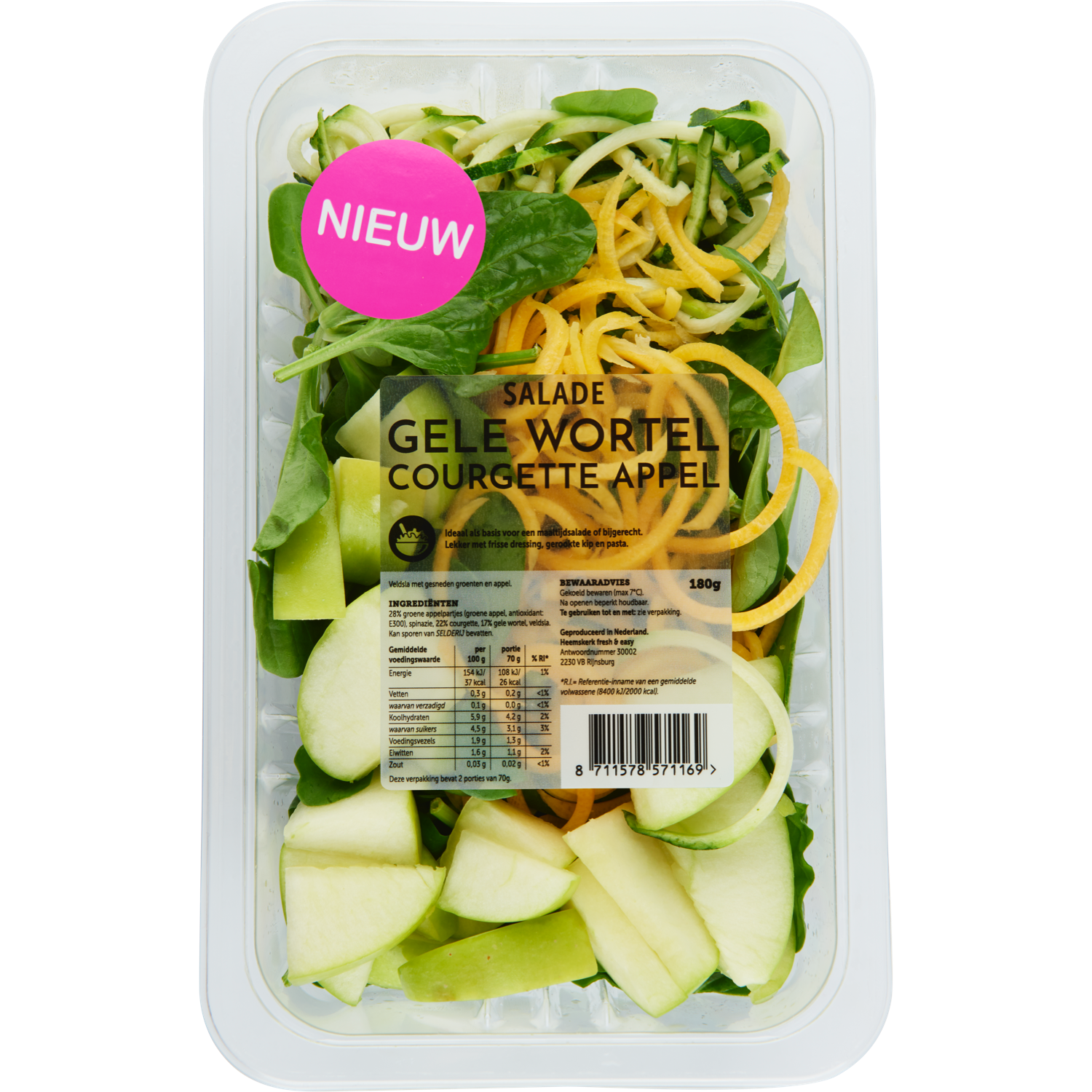 Fresh & easy Salade mix met gele wortel-appel