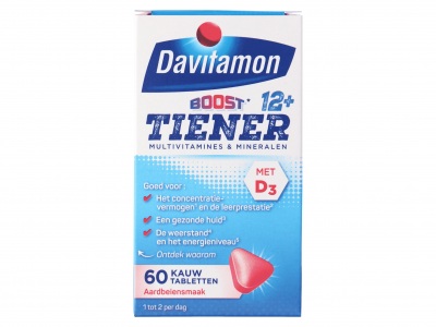Davitamon Boost 12+ kauwtablet aardbei