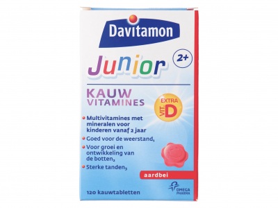 Davitamon Kauwtablet junior 2+ aardbei