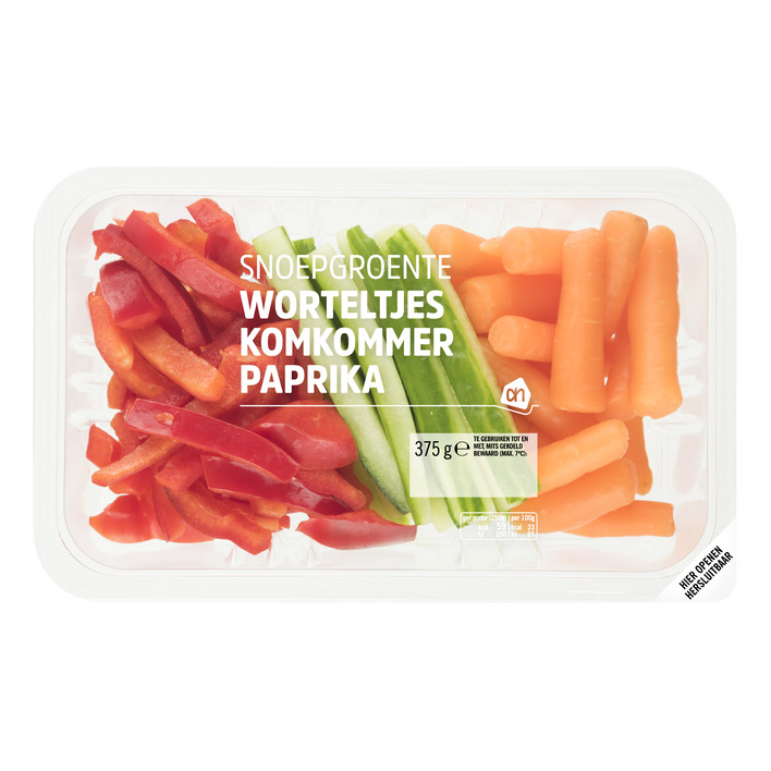 Huismerk Snoepgroente wortel komkommer paprika