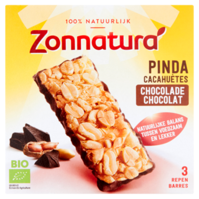 Zonnatura Pinda reep met pure chocolade