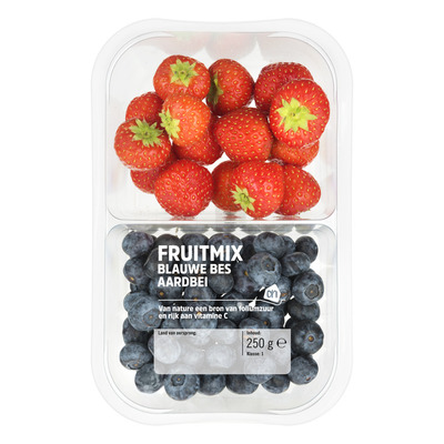 Huismerk Fruitmix blauwe bessen-aardbeien