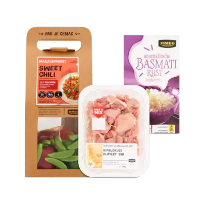 Huismerk Maaltijdpakket Sweet Chili met Rijst en Kip