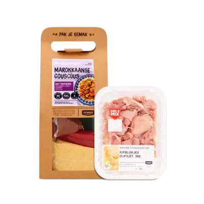 Huismerk Maaltijdpakket Marokkaanse Couscous met Kipblokjes