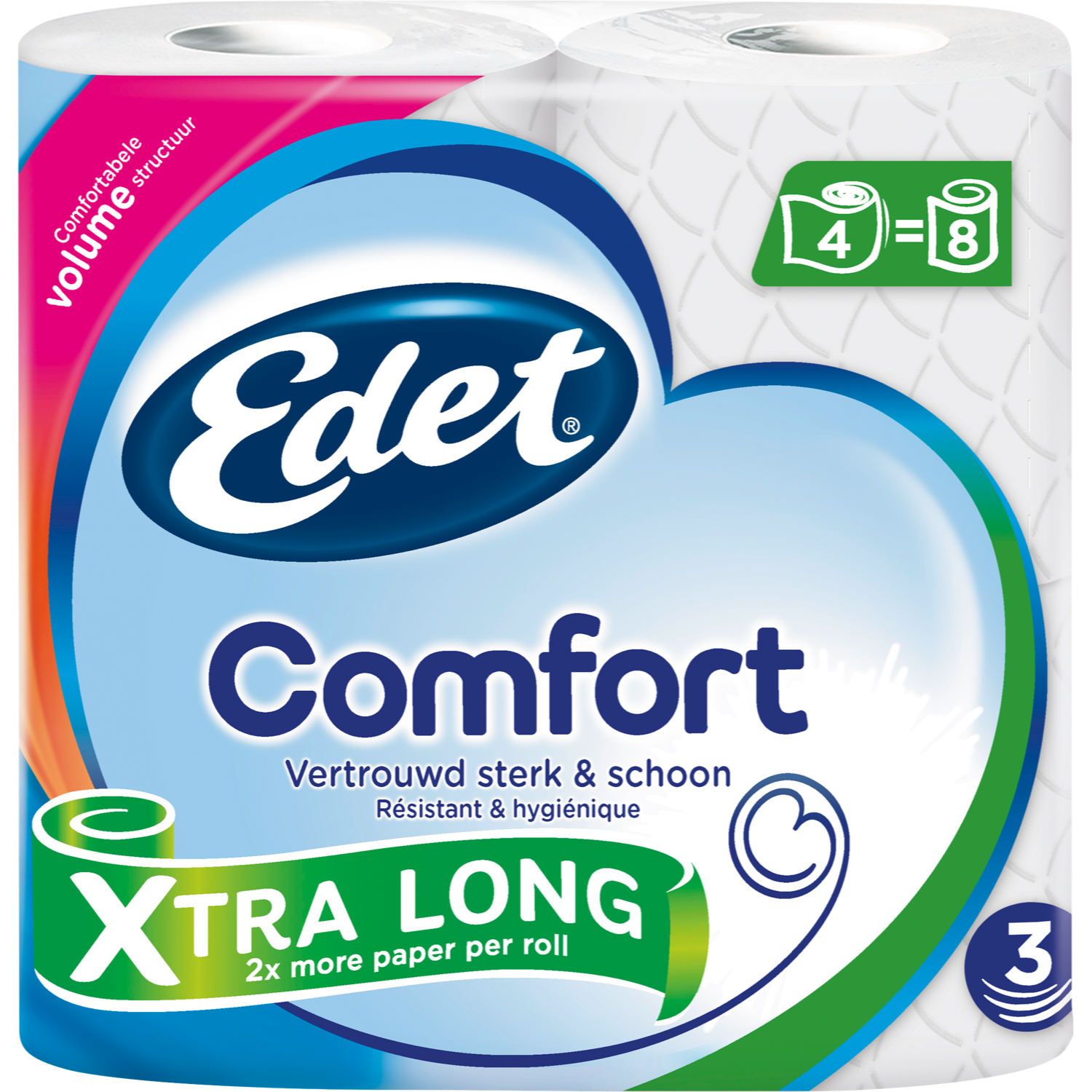 Edet Toiletpapier 4 rollen family comfort extra long 3-laag