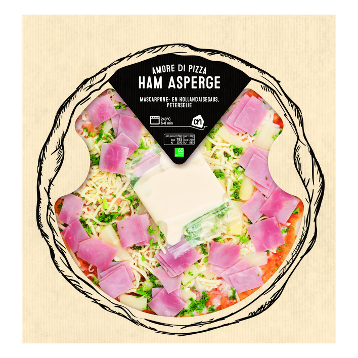 Huismerk Pizza asperge ham